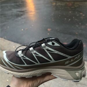 Salomon S-Lab Brown and Cream Athletic Shoes